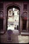 A sign welcomes visitors to a haveli museum.