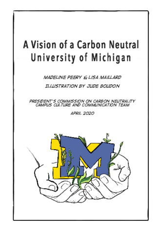 View PDF (14.1 MB), titled "A Vision of a Carbon Neutral University of Michigan"