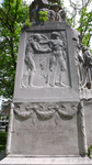 Color photograph of Side Relief, Pastorius and Germantown Founders Monument.
