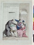 Beaumarchais flogged at Saint-Lazare. This hand-colored engraving from 1785 is attributed to Vincent Vangelisti. It is reproduced here from the BN-Éstampes, Collection Hennin 10,040; another copy is in the Collection de Vinck 898. A variant is in the Arsenal Cabinet d'Estampes (882)."