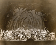 Final scene from the Metropolitan Opera’s production of The Emperor Jones in 1933, featuring Hemsley Winfield’s New Negro Art Theatre. Approximately forty performers are on the stage.