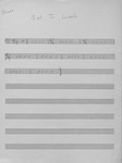 A hand-­written lead sheet for the drum part to Eric Dolphy’s “Out to Lunch.” Only slash-­marks appear in the measures, indicating that the drummer should improvise.