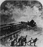Figure 3.2 "Terrific railway disaster on the Hudson River road.—Collision of the Pacific express train with an oil train on the drawbridge over Wappinger Creek, near New Hamburg, N.Y., night of February 6th.—Moment of striking—The locomotive, with the baggage and express cars, forced from the bridge, deluged with petroleum, and fired."