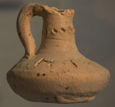 Fig 63b: Inscribed Material from Bīr Shawīsh 5 is flagon with writing. A pitcher-type vessel having dimensions of height at 64 mm, body diameter at 69 mm (63b), outer neck diameter at 21 mm (63a), inner neck diameter at 6.5 and 8 mm.
