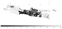 A choropleth of performances per district in Java.