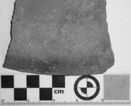 Fig. 31. Photo of lid fragment that has a clear stripe of black soot along the edge of its rim.