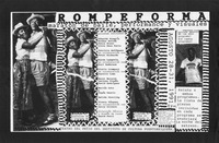 Black and white image of Black couple dancing together, information about Rompeforma 1991, listing of the participants.
