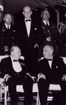 Welles, in black tie, placed between Churchill and FDR during a formal dinner at the Atlantic Conference. Franklin D. Roosevelt Library, npx 77-138 (2) FDRL.
