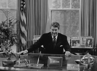 Fig. 21. Photograph of President Reagan in the Oval Office of the White House.