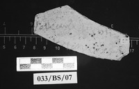 Fig 51: Ostraka 43 inscribed on convex side only, parallel with the throwing marks. Sherd is too fragmentary. Hand is semicursive. Text is uncertain.