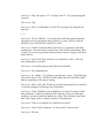 View PDF (115 KB), titled "Amanda Exit Interview"