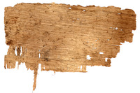Small papyrus fragment containing what seems to be traces of ink.