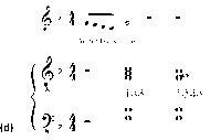 Annotated musical notation showing a melody with lyrics “Yesterday is done” over chords containing scale-­degrees 1-­3-­5 and 1-­2-­4-­5.