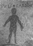 Figure 22.a Ostia, III, x, 2, Terme dei Sette Sapienti, room C, overhead view of figural part of mosaic from northern doorway 15.