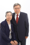 A black-­and-­white photograph of a Korean American couple named Yunpyo Hong Sohn and Soon Ho Sohn
