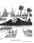 This political cartoon, “Isle of the Lost Ships,” ran in the popular weekly newspaper La Semana in September 1933. It pokes fun at the U.S. decision to surround Cuba with warships after the overthrow of the Céspedes government on September 4, 1933.