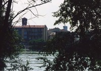 View of Lodi from the French Positions across the Adda River (photo by author). Just to the right and behind the trees stands the modern bridge over the Adda, near the site of the historic bridge.