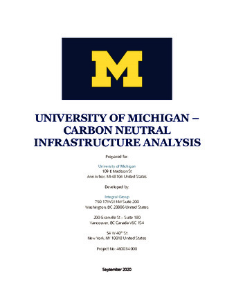 View PDF (28.8 MB), titled "University of Michigan – Carbon Neutral Infrastructure Analysis"