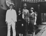 Jimmie Rodgers and the Carter Family on a downtown Louisville street in 1931, in town for an RCA Victor recording session.