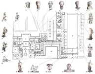 Plan of Villa A Oplontis showing findspots of the sculptures.