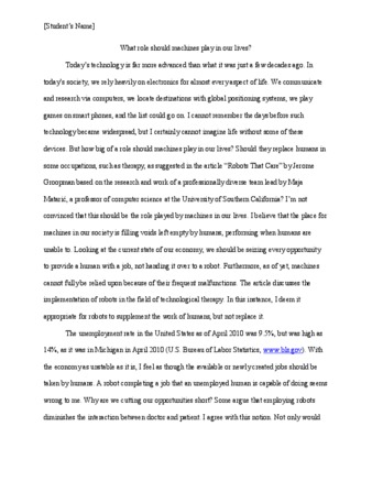 Directed Self Placement Essay response to 2010 prompt.