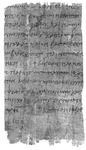 Document concerning the ἐμβολή; Heracleopolite, mid-IV CE. Black and white image of the front of a piece of papyrus with writing on it.