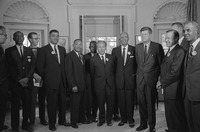 Fig. 14. A photograph of civil rights leaders meeting with President Kennedy in the Oval Office in 1963.