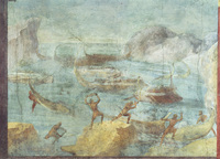Photograph of a section of the Odyssey Landscapes, showing the attack of the Laestrygonians.