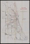Fig. 27. Hand-­drawn map of Chicago’s gangland features different properties and Chicago neighborhoods in various shades of gray. He demarcated gang activities such as gambling and “coal-­stealing” with red notations.