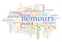 This word cloud shows through a variety of colors and word sizes the most frequent words that appear in the novel.