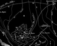 12 Map of the area from the Fonte Ratini to the Villa of Horace (Mazzoleni, 1887).