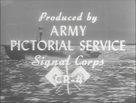 In black and white cinematography, the producer's credit is written in a combination of styles in English over a screenscape of a boat on the ocean. One of the styles is modelled on handwriting.