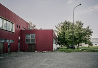 Color photograph of Keraterm tile factory near Prijedor which was used as a detention camp in 1992.