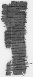 List of names; Oxyrhynchite?, reign of Augustus? Black and white image of the front of a piece of papyrus with writing on it.