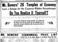 Advertisement for Duke Bowers's grocery store from the Memphis Commercial Appeal, December 8, 1908, p. 2.