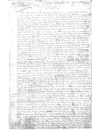 Chapter 9 Robert Parke, Chester Township, Chester Co., Pennsylvania, to Mary and Thomas Valentine, Ballybromhill, Fennagh Parish, County Carlow, October 1725