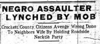 Headline, Trenton Herald-Democrat, May 30, 1929, p. 1.