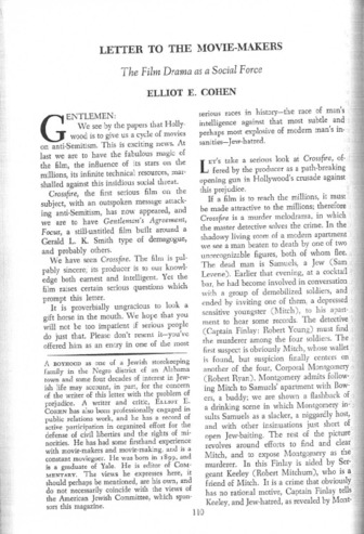 Thumbnail of "Cohen, “Letter to the Movie-Makers,” Commentary"