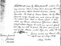 PANL, GN 5/1/C/9, 15 (19), Deed of Gift, Mary Dalton (also Daulton), 24 May 1814.