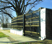 The fence is all that remains of the Shelby County Jail, Front and Auction streets, Memphis, Tennessee. Photo by author.