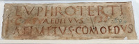 Fig. 4. Columbarium tablet of Atimetus comoedus; Rome, first century CE; Musei Capitolini, Palazzo Nuovo, Galleria.