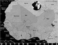 Map showing Mali’s location in West Africa.