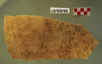 Fig 34: Ostraka 26 inscribed on both sides, and perpendicular to the throwing marks. Concave side is extremely faded. Script is semicursive. It might be a receipt for chicken and eggs.