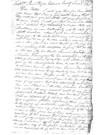 Chapter 15, Letter 1 George Crockett, Jr., Cabarrus County, North Carolina, to George Crockett, Sr., Drumnashear, Killea Parish, County Donegal, 2 June 1797