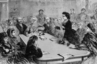 Figure 4.5 "Washington, D.C.—The Judiciary Committee of the House of Representatives receiving a deputation of female suffragists, January 11th—A lady delegate reading her argument in favor of woman's voting, on the basis of the Fourteenth and Fifteenth Constitutional Amendments."