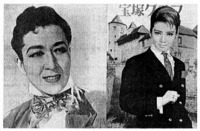 Otokoyaku: Classic and androgynous. Left, Kasugano Yachiyo as a "classic" otokoyaku; right, Anna Jun as a 196os "androgynous" otokoyaku. From Takarazuka Fuan (1954) and Takarazuka Gurafu (1968).