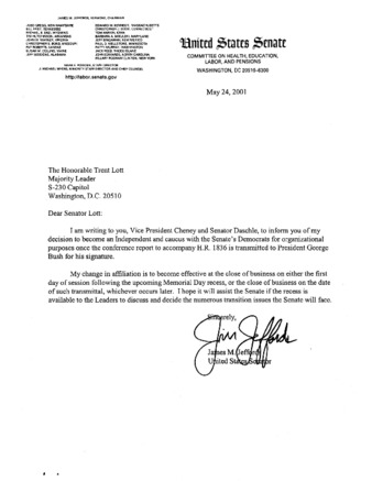 View PDF (484 KB), titled "Jeffords Resignation Letter"