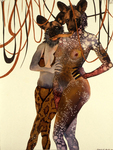 Fig. 1: Painting by Wangechi Mutu, Intertwined, 2003. Collage and watercolor on paper 20 x 16 in. Courtesy of the Artist and Susanne Vielmetter Los Angeles Projects.