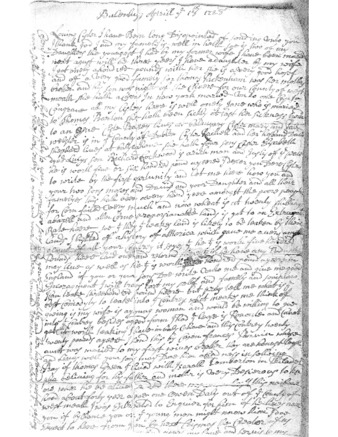 Chapter 1, Letter 2 James Wansbrough, Ballinlug, Rathconrath Parish, County Westmeath, to Ann Shepherd, Cohansey, New Jersey, 18 April 1728