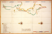 Map of the Western Coast of Taiwan, Tayouan and Points North, c. 1636